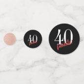 40 en Fabulous Zwart en Roos Goud Glitter Confetti (Achterkanten)