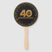 40 en fabulous zwart goud glitters schittert chiqu handwaaier (Voorkant)