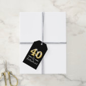 40 en fabulous zwart goud verjaardag cadeaulabel (Met Touw)