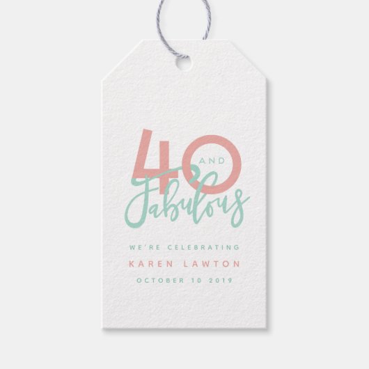 40 en fantastisch cadeau label cadeaulabel (Voorkant)