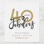 40 en fantastisch cadeaukaartje wijn etiket (Enkel label)