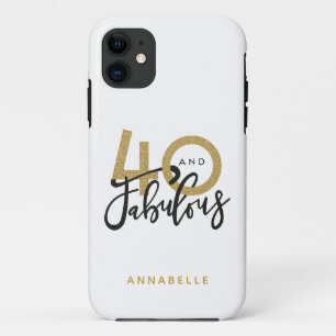 40 en fantastisch goud & zwart verjaardagsfeestje iPhone 11 hoesje