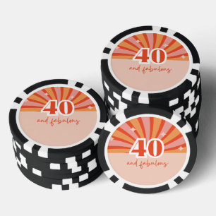 "40 en fantastisch", retro heldere perzik poker chips