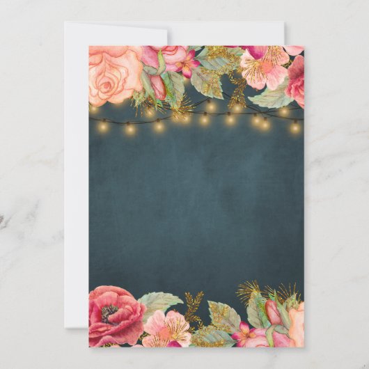 40 en fantastische florale en stijlvolle 40e verja kaart (Achterkant)