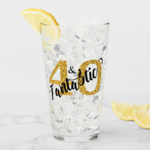 40 en Fantastische Jaren 40e verjaardagsfeestje Glas