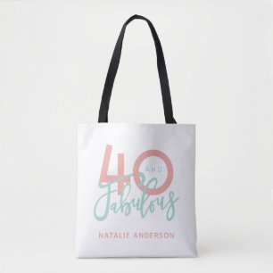 40 en fantastische roze verjaardagsfeestje canvas draagtas