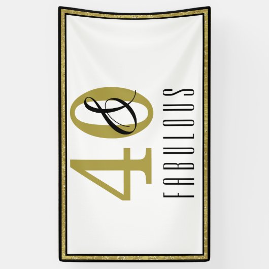 40- en feestelijke feestdag spandoek (Verticaal)