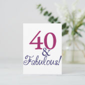 40 en geweldig (40e verjaardag) briefkaart (Staand voorkant)