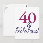 40 en geweldig (40e verjaardag) briefkaart (Voorkant / Achterkant)