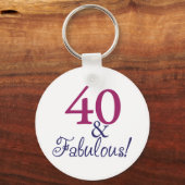 40 en geweldig (40e verjaardag) sleutelhanger (Voorkant)