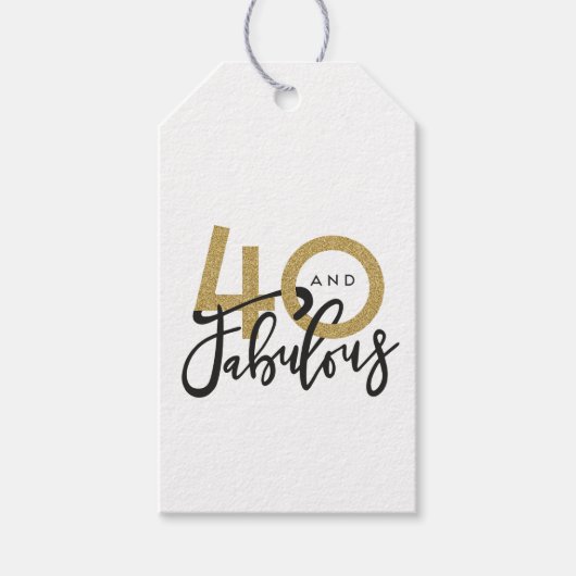 40 en geweldig cadeaulabel (Voorkant)