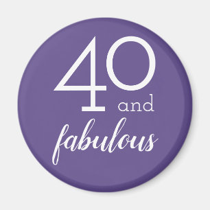40 en geweldig Violette en witte typografie Magneet