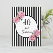 40 en geweldige glazen verjaardagsfeestje zwart wi kaart (Staand voorkant)