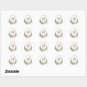 40 en geweldige, roze, moderne scriptnaam ronde sticker (Vel)