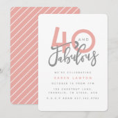 40 en geweldige uitnodiging voor verjaardagsfeestj (Voorkant / Achterkant)