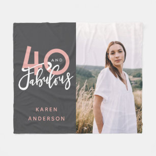 40 en geweldige verjaardagsfoto fleece deken