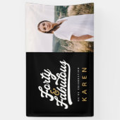 40 en geweldige verjaardagsfotobanner spandoek (Verticaal)