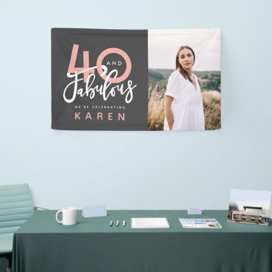 40 en geweldige verjaardagsfotobanner spandoek (Beurs)
