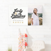 40 en geweldige verjaardagsfotobanner spandoek (Insitu)