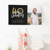 40 en geweldige verjaardagsfotobanner spandoek (Insitu)