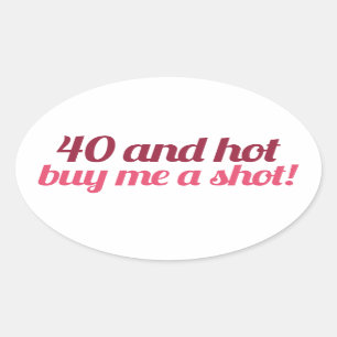 40 en HOT Ovale Sticker