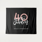 40 en prachtig roze en mint meisjesachtige verjaar wandkleed (Voorkant (horizontaal))