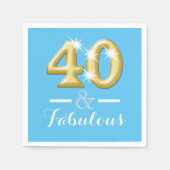 40 en prachtige blauwe verjaardag servetten (Voorkant)