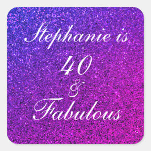 40 en verbluffend Paars bruinglitter ombre Vierkante Sticker