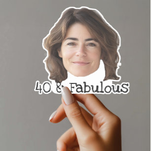 40 et autocollant fabuleux Visage personnalisé