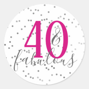 40 et autocollants fabuleux de fête d'anniversair