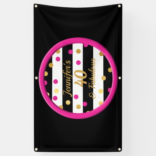 40 et bannière fabuleuse d'anniversaire d'or de (Vertical)