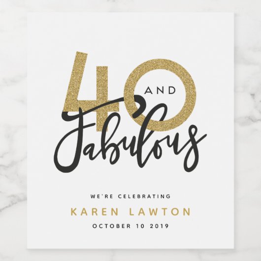 40 et étiquette cadeau fabuleuse (Étiquettes simples)