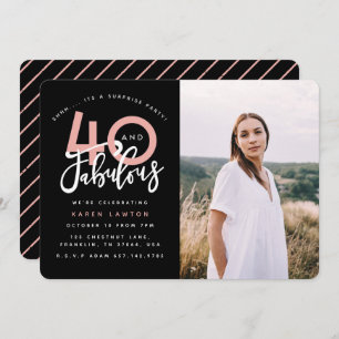 40 et fabuleuse invitation à la fête d'anniversair