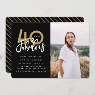 40 et fabuleuse invitation à la fête d'anniversair