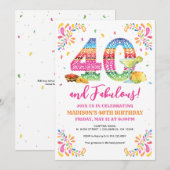 40 et fabuleuse Invitation de fête d'anniversaire (Devant / Derrière)