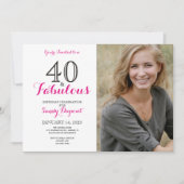 40 et fabuleuse invitation de fête d'anniversaire (Devant)