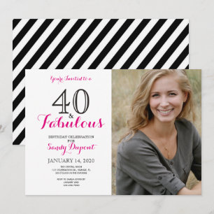 40 et fabuleuse invitation de fête d'anniversaire