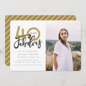 40 et fabuleuse invitation photo fête d'anniversai (Devant / Derrière)