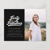 40 et fabuleuse invitation photo fête d'anniversai (Devant)