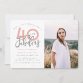 40 et fabuleuse invitation photo fête d'anniversai (Devant)