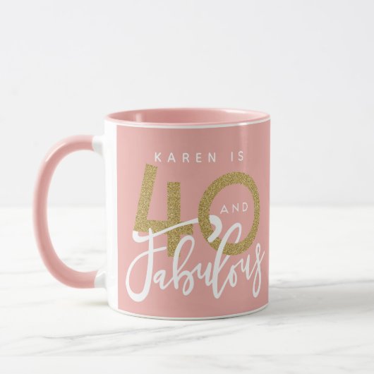 40 et fabuleuse tasse d'anniversaire (Gauche)