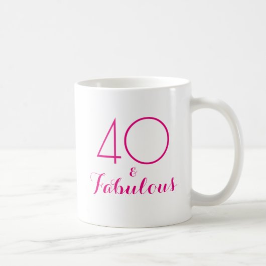 40 et fabuleux 40e anniversaire Gift Mug Pink (Droite)