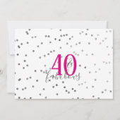 40 et fabuleux 40e anniversaire Invitations de fêt (Dos)
