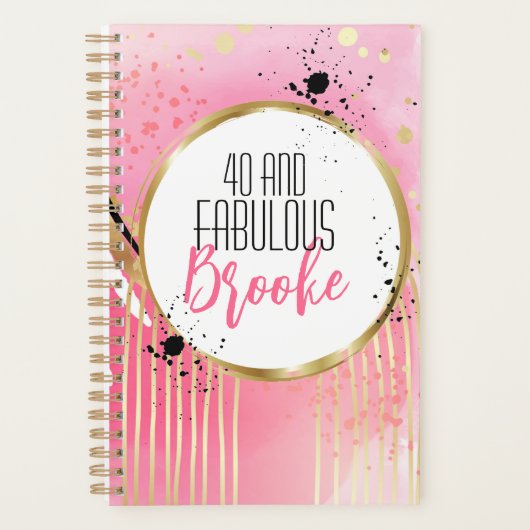 40 et fabuleux Abstrait rose noir moderne (Devant)