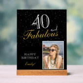 40 et fabuleux Elegant Black Birthday Photo (Neutre)