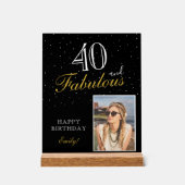 40 et fabuleux Elegant Black Birthday Photo (Recto)