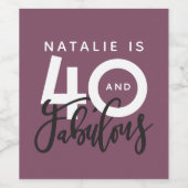 40 et fabuleux étiquette de fête d'anniversaire (Étiquettes simples)