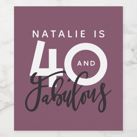 40 et fabuleux étiquette de fête d'anniversaire (Étiquettes simples)