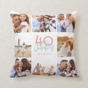 40 et fabuleux oreiller d'anniversaire de photo ro