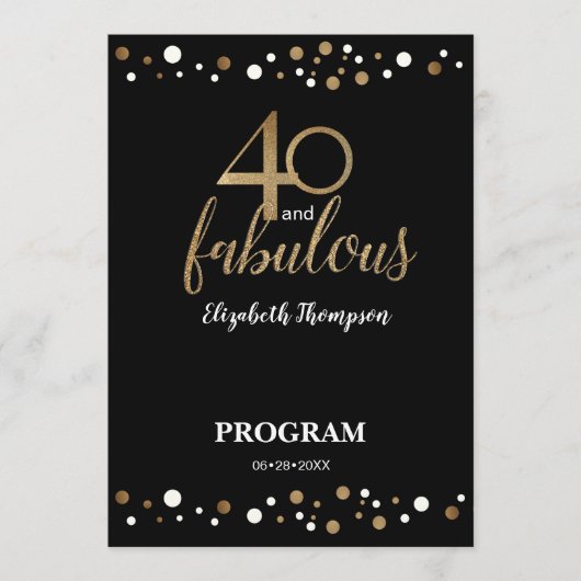 40 et fabuleux programme de 40e anniversaire (Devant)